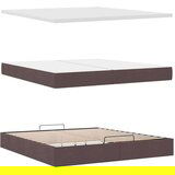 vidaXL Otomanski krevet s madracem tamnosmeđi 200x200 cm tkanine | shoptok.hr