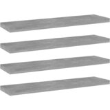 vidaXL Police za knjige 4 kom siva boja betona 40x10x1,5 cm drvene Cijene