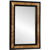 Zidno ogledalo Crna i smeđa 70 x 2 x 70 cm Čvrsto drvo akacije Cijene
