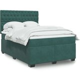 vidaXL Box spring postelja z vzmetnico temno zelena 140x200 cm žamet, (21307035) | Shoptok.si