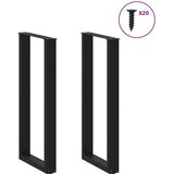  Noge za barski stol U-oblika 2 kom Crne 40 x (100-101) cm Čelik | shoptok.hr