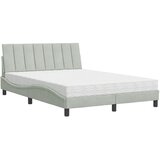  Krevet s madracem Hanko svjetlosivi 140x190 cm baršunasti | shoptok.hr
