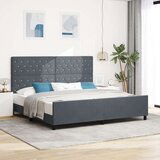 vidaXL Postelja Temno Siva 200x200 cm Velur | Shoptok.si