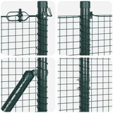 vidaXL zavareni žičani ogradni set s 7 šiljastih stupova zeleni 1.4x10 m čelični | shoptok.hr