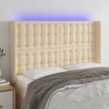  LED uzglavlje krem 147 x 16 x 118/128 cm od tkanine | shoptok.hr