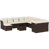 vidaXL 12-dijelni set vrtnih sofa od poliratana s jastucima smeđi | shoptok.hr