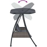 vidaXL Vrtna gugalnica z nastavljivo streho temno siva jeklo | Shoptok.si
