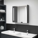 vidaXL led kopalniška omarica z ogledalom sijoče siva 62x14x60 cm | Shoptok.si