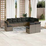 vidaXL 10-dijelni set vrtnih sofa od poliratana s jastucima sivi | shoptok.hr