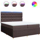 vidaXL Box spring postelja z vzmetnico temno rjav 200x200 cm blago, (21307188) | Shoptok.si