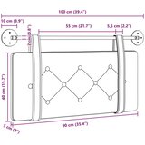  Držeće uzglavlje Zidne Tirkizna 100 x 55 x 5 cm Baršun - Tirkizna 90 cm bez LED | shoptok.hr