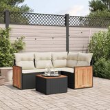  5-dijelna vrtna garnitura od poliratana s jastucima crna 62 x 62 x 69 cm | shoptok.hr