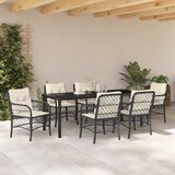  Vrtni set za objed 7 kom. Crna poliratan | shoptok.hr