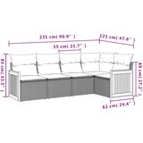  5-dijelni vrtni set sofa s jastucima bež od poliratana | shoptok.hr
