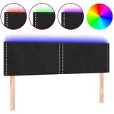 Maison Chic led posteljno vzglavje - vzglavna omarica - nočna omarica črno 144x5x78/88 cm blago, (21713121) Cene