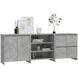  3-delna komoda betonsko siva konstruiran les, (20955332) | Shoptok.si