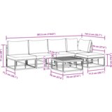 vidaXL Sjedeća garnitura za vrt 6 pcs Crna 70 x 70 x 32 cm Aluminij | shoptok.hr