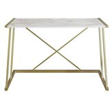 Hanah home Radni sto, 120x75x60​ cm, Bijelo-Zlatni | Eponuda.ba