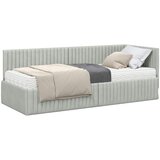 vidaXL Kutni krevetni okvir s madracem 2 pcs Svjetlosiva Baršun - Svjetlosiva 80 x 200 cm | shoptok.hr