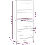 Ormarić za knjige / sobna pregrada bijeli 60x30x135 cm drveni | shoptok.hr