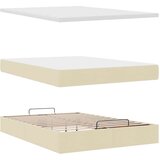 vidaXL Otomanski posteljni okvir z vzmetnico krem 140x200 cm blago | Shoptok.si