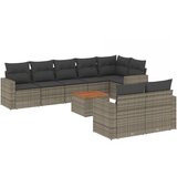 Maison Chic Seti vrtnega pohištva - Vrtna garnitura - Vrtni pohištvo set 9-delna z blazinami siv poli ratan, (21798073) | Shoptok.si