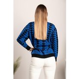 Fenzy Pulover Sa Pepita Uzorkom Sanga, Crno-Plavi | shoptok.hr