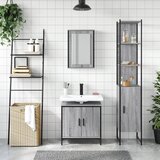  3-dijelni set kupaonskog namještaja siva boja hrasta drveni | shoptok.hr
