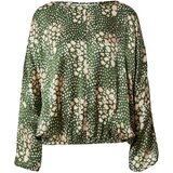 LA STRADA UNICA Bluza 'HALLIE' bež / kari / temno zelena / bela | Shoptok.si
