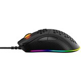 DELTACO GAMING Mi&amp;scaron; Ultra-Light Gaming, 6400 DPI, RGB, Gumeni stranski oprijem, črn Slike