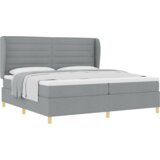  Krevet sa podloškom i madracem - Svjetlosiva 200x200 cm Tekstil | shoptok.hr