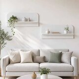  Zidna polica 2 kom. Bijela 102 x 13.5 x 37.5 cm Prerađeno drvo - Bijela 102 cm | shoptok.hr