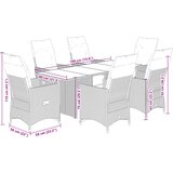  7-dijelni vrtni bistro set od poliratana s jastucima sivi | shoptok.hr