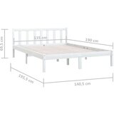 vidaXL Okvir za krevet od borovine bijeli 135x190 cm UK bračni krevet | shoptok.hr