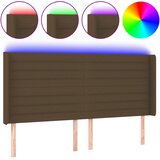  LED uzglavlje tamnosmeđe 183x16x118/128 cm od tkanine | shoptok.hr