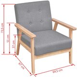  Fotelja od tkanine svjetlosiva | shoptok.hr