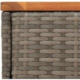  Vrtni bočni stolić s drvenom pločom sivi 58x27,5x55cm poliratan | shoptok.hr