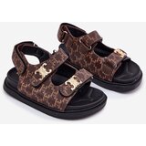 Boto Children's Sandals With Velcro And Golden Details Brown Cavina | ePonuda.com