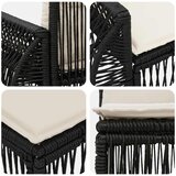  Sjedeća garnitura za vrt 9 kom. Crna i krem-bijela poliratan 70 x 62 x 70 cm | shoptok.hr