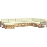 vidaXL Zunanja garnitura za sedenje z blazino 8 pcs Bela in krem, (5000270118) | Shoptok.si