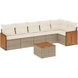  7-dijelni set vrtnih sofa od poliratana s jastucima bež | shoptok.hr