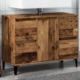 vidaXL Omarica za umivalnik starinski les 80x33x60 cm inženirski les Cene