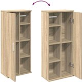 vidaXL Kopalniška omarica z držalom za zvitke sonoma hrast 39x22x90 cm | Shoptok.si