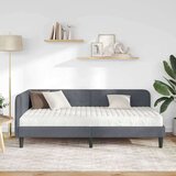 vidaXL Kutni okvir kreveta s madracem Tamno siva 100 x 200 cm Baršun | shoptok.hr