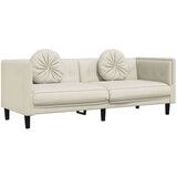  2-dijelni set sofa s jastucima krem baršunasti | shoptok.hr
