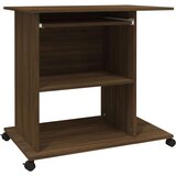 vidaXL Računalniška miza rjav hrast 80x50x75 cm konstruiran les | Shoptok.si
