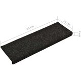  Otirači za stepenice 15 kom prošiveni 65x21x4 cm crni | shoptok.hr