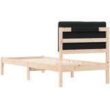  Krevetni okvir s tapiciranim uzglavljem Crna 75 x 190 cm | shoptok.hr