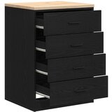 vidaXL Garažni ormar za odlaganje crni 60x51x85 cm masivne borovine | shoptok.hr
