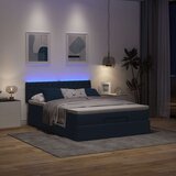 vidaXL Otomanski posteljni okvir z vzmetnico moder 140x200 cm blago Cene